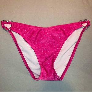 Candies Heart Pattern Bikini Bottoms, Sz Med